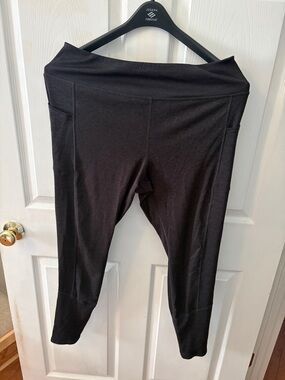 Avia Black High-Waist Leggings with Wide Waistband
